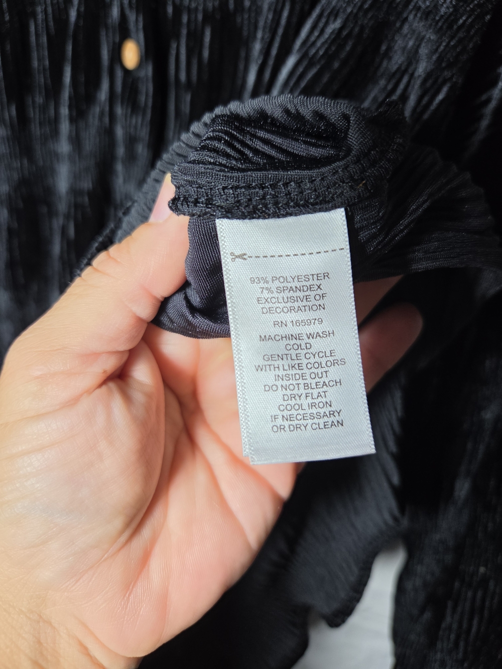 CUPIO Black Crushed Velvet Button-Up Shirt - Picture 5 of 6